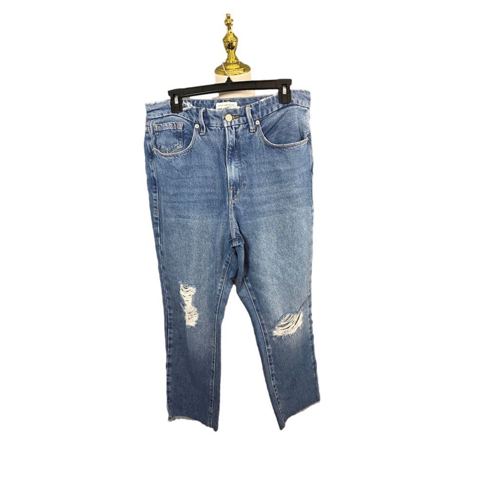Good American Blue Straight Leg Jeans